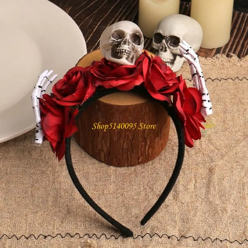 Dxae Thoải mái Halloween Headwear với hộp sọ thực tế Thiết kế nhẹ bằng tay cho các bữa tiệc dài hàng giờ trang phục Trẻ người