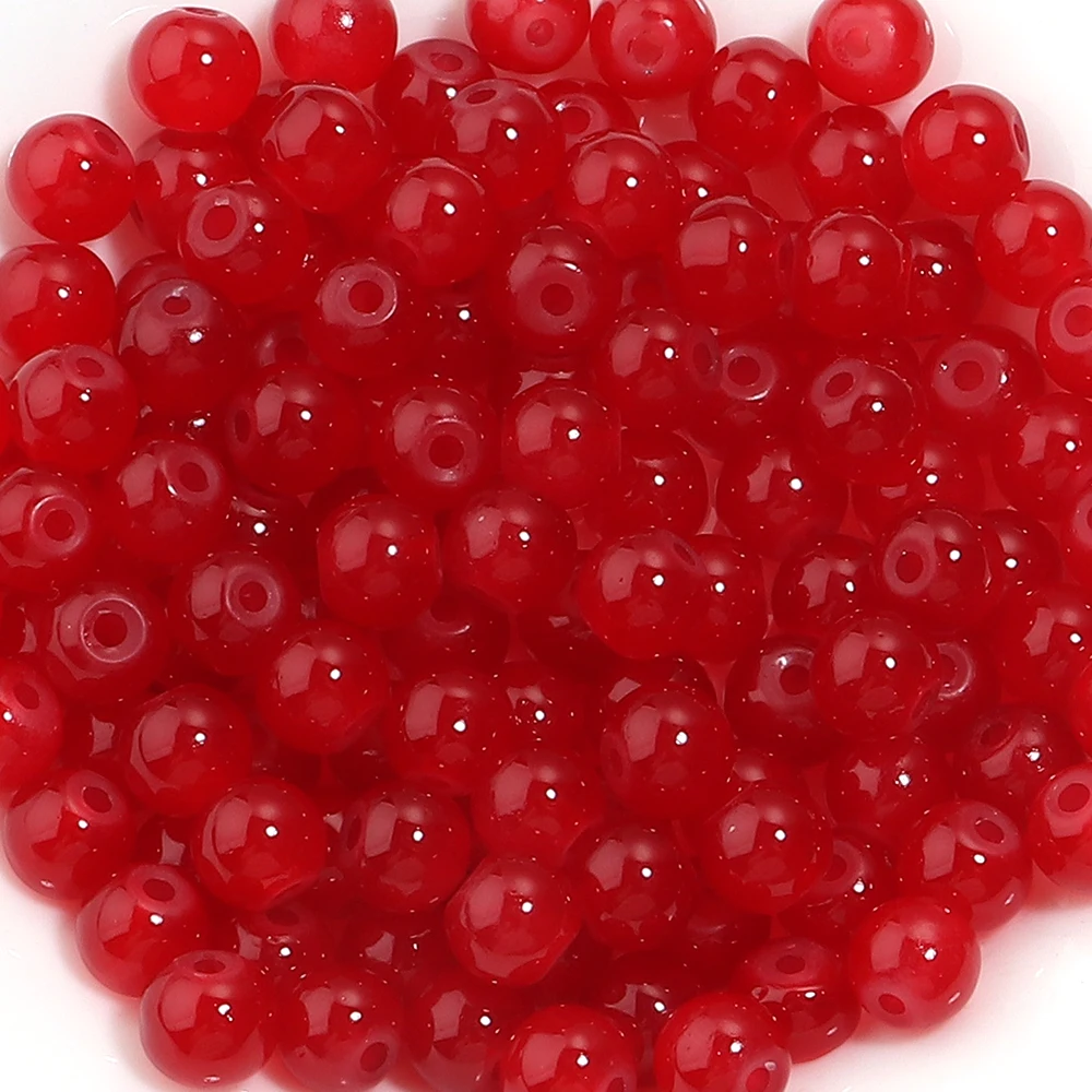 50pcs 6mm Glass Round Beads for DIY Jewelry Making