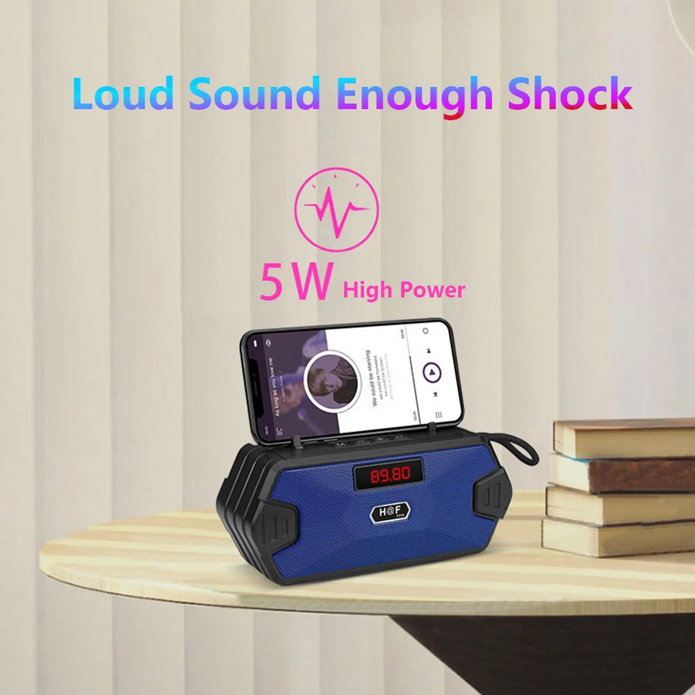 باس Hifi في الهواء الطلق المحمولة Aux سماعة لاسلكية تعمل بالبلوتوث المتكلم راديو FM استقبال صندوق صوت الموسيقى مضخم الصوت Mp3 Altavoces Bocina الصوت