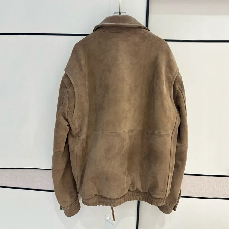 giacca in vera pelle naturale vera pelle scamosciata cappotto da donna in pelle di pecora primavera autunno 2025 nuovo Alla moda e lussuoso