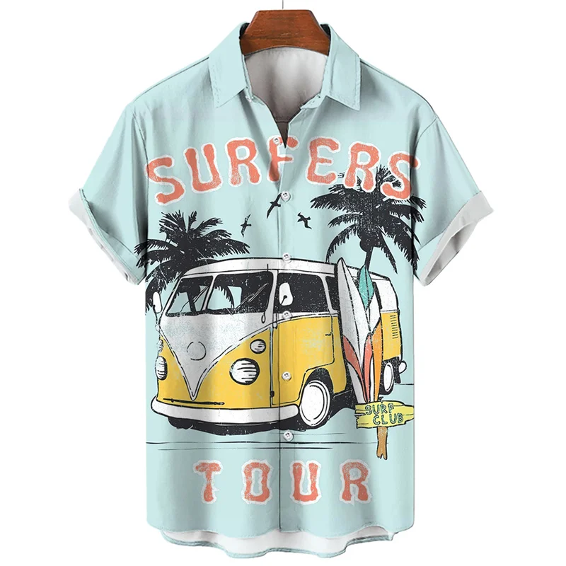 Hawaiian Beach Shirts for Men Clothing Summer Casaul 3D Modern Girl Print Shirts Vintage Fashion Women Clothes Rock Tops Blouse