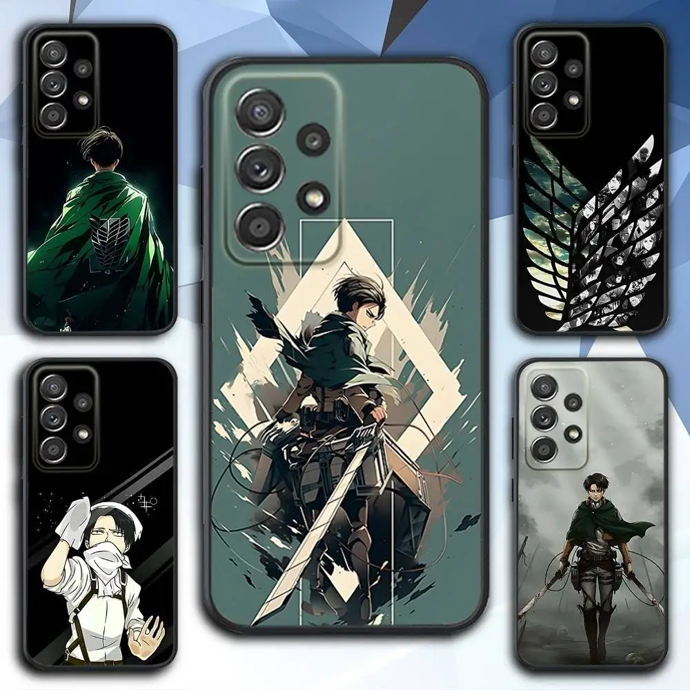 

L-LeviS A-Ackerman Anime Phone Case For Samsung S 25,24,23,22,30,21,10,9,Ultra,Plus,Lite,FE,4,5 G Soft Black Case