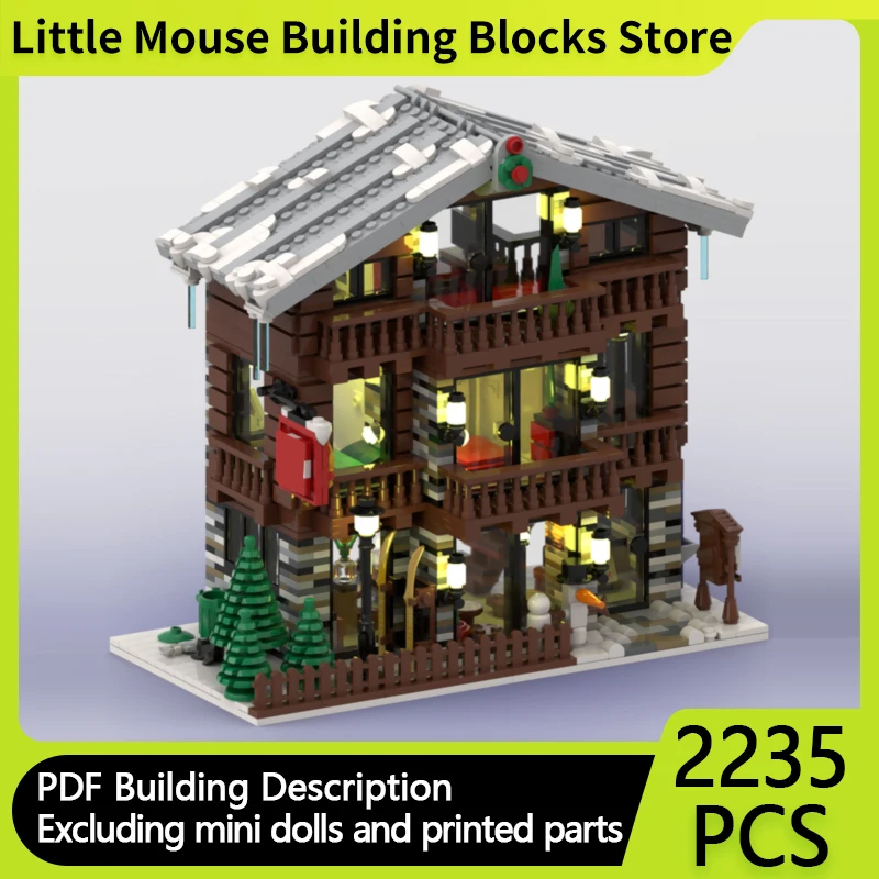 

Street View Model MOC Building Bricks Village Restaurant And Hotel Modular Technology Gifts Holiday Assemble Children Toys Suit