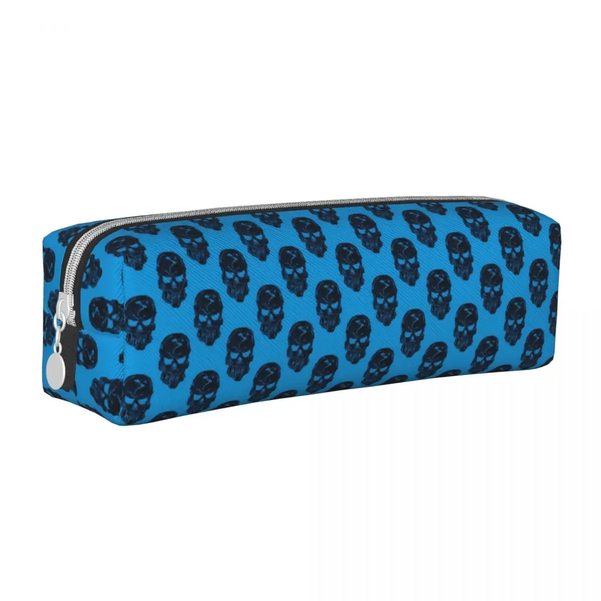 

Skeleton Pencil Case Blue Human Skulls School Pencil Cases PU Leather Boy Girl Cool College Pencil Box School Stationery