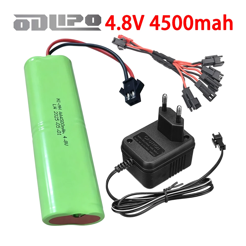 4.8v Nimh Rechargeable Batteries For RC Cars (SM Plug) 4.8v 4500mah NiMH AA Battery Pack For Rc toys Trucks Tanks Robots Boats