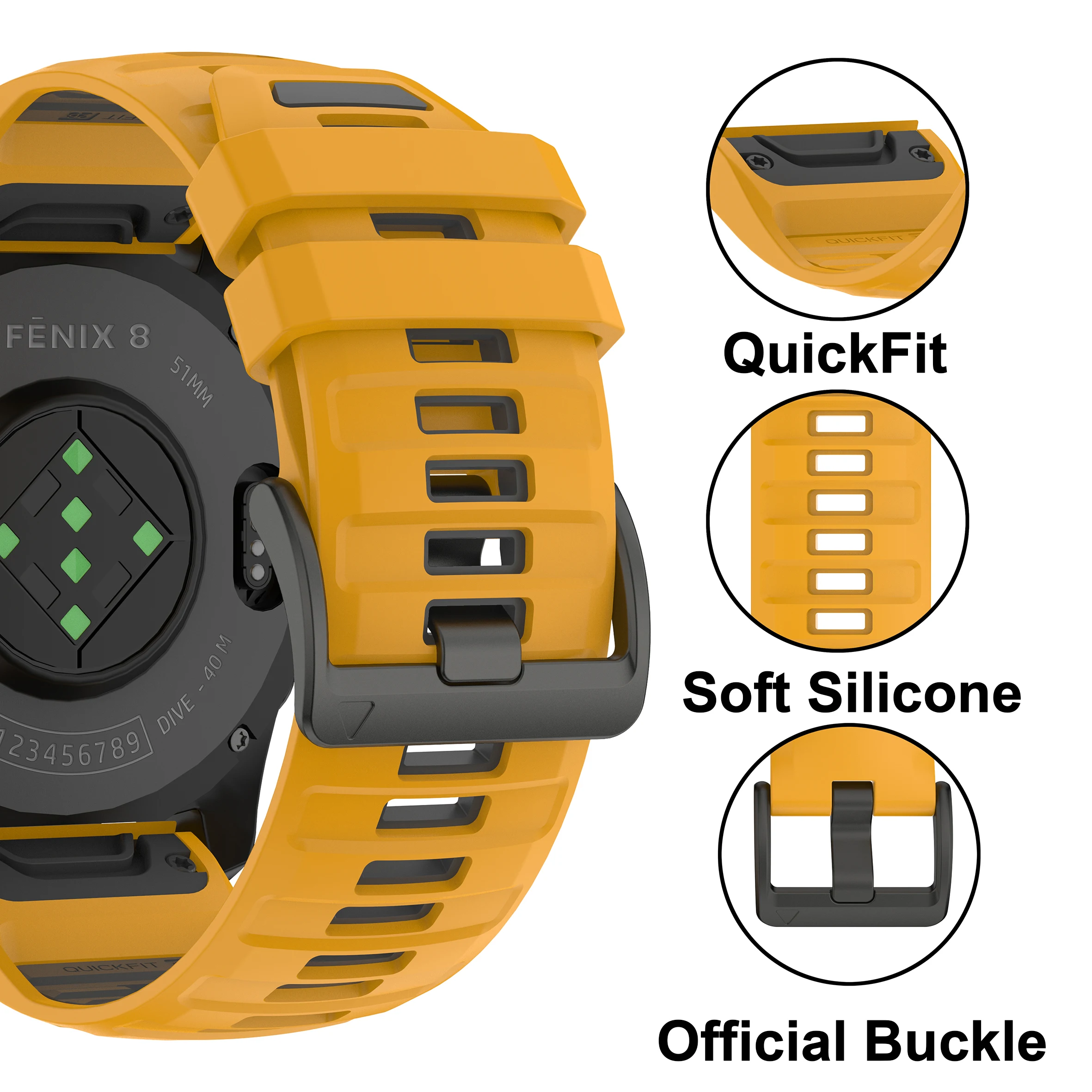 1:1 Fenix 8 Watchband QuickFit 22 26mm Strap for Garmin Fenix 5 5X Plus 6 6X Pro 7 7X 8 Epix Pro Tactix Quatix 47 51mm Bracelet view 5