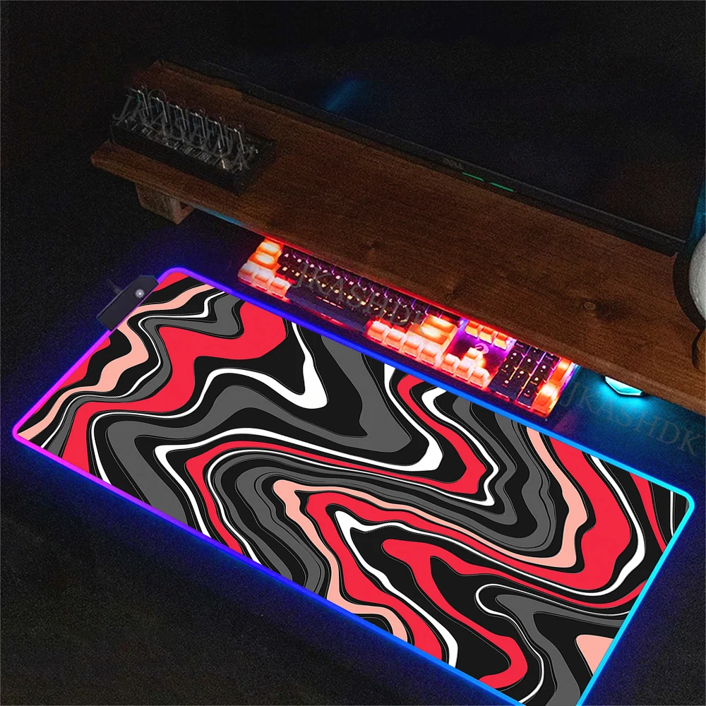 Strata Liquid Mouse Pad LED Light Gaming Waterproof Large Gamer RGB Mousepad Carpet Keyboard Mausepad PC Play Mat with Backlight