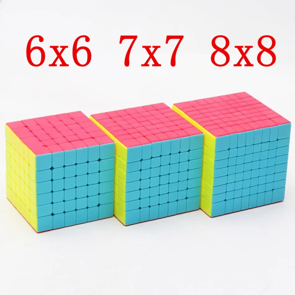 QiYi Magische Kubus 2x2 3x3 4x4 5x5 6x6 7x7 8x8 9x9 Magische Kubus Stickerloze Puzzel Professionele Cubo Magico Puzzel Speelgoed Kinderen Gift