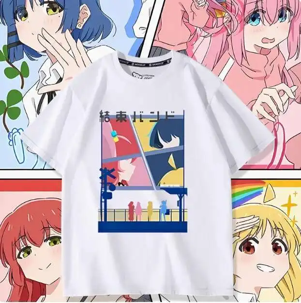 

Anime Bocchi The Rock Yamada Ryo Short Sleeve T-Shirt Summer Cosplay Costume Casual Student Loose Tops anime