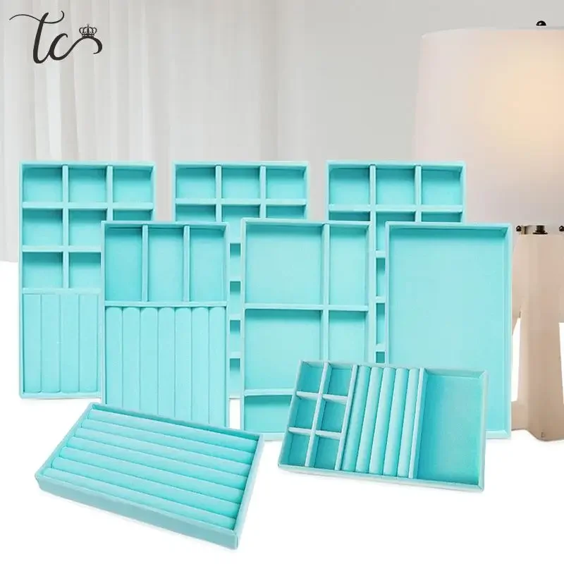 

Blue Velvet Jewelry Display Props Necklace Pendant Ring Earrings Bracelet Storage Display Tray Home Storage Tray
