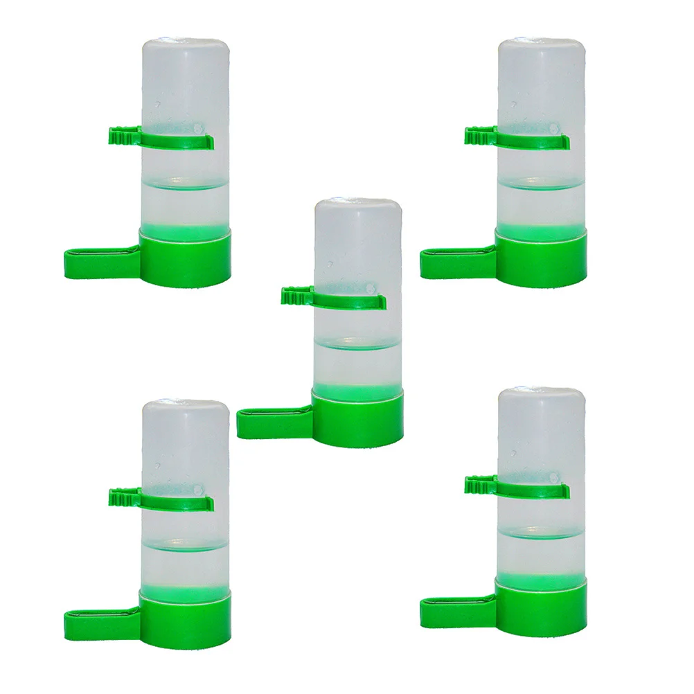 

5Pcs Automatic Bird Drinker Bowl Secure Fit Plastic Feeder for Small Birds Water Dispenser Cage Accessory Bird Drink Machine