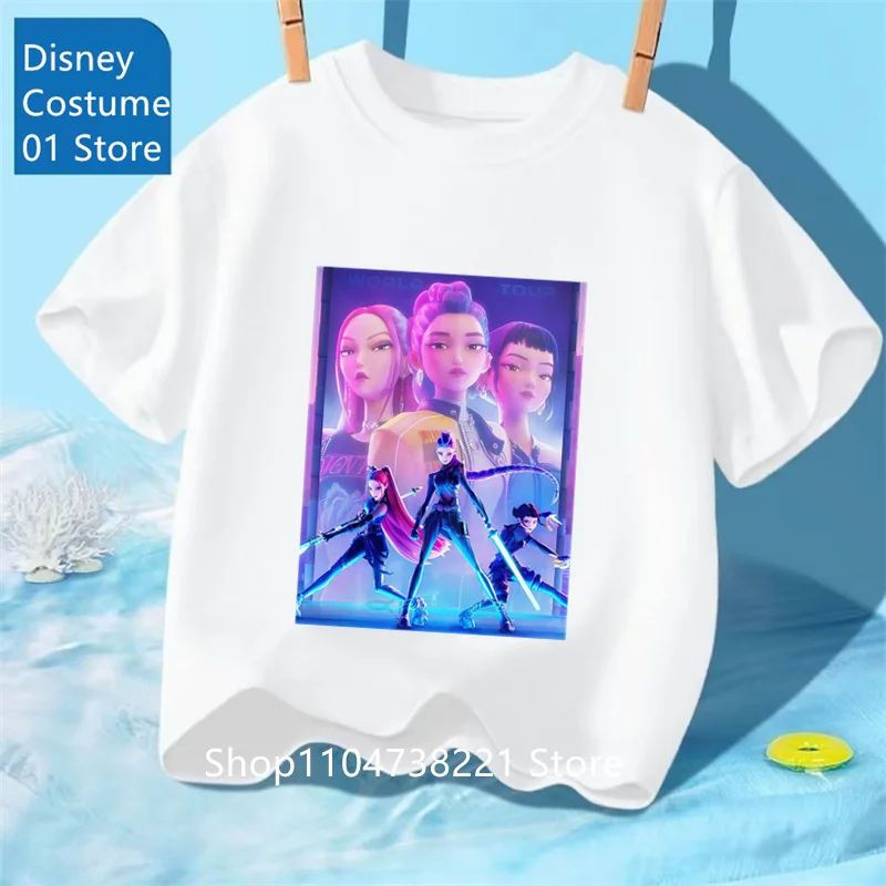 

Футболка Saja для мальчиков, детские футболки с аниме Kpop Demon Hunters, детская одежда, новинка 2025, летние повседневные топы с короткими рукавами для мальчиков и девочек