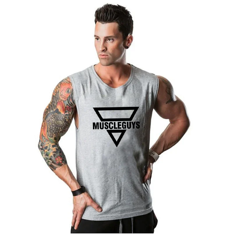 Brand Summer Clothing Stringer Gym Tank Top Men Running Workout Fashion Fitness Singlets Sleeveless Vest Muscle Shirt