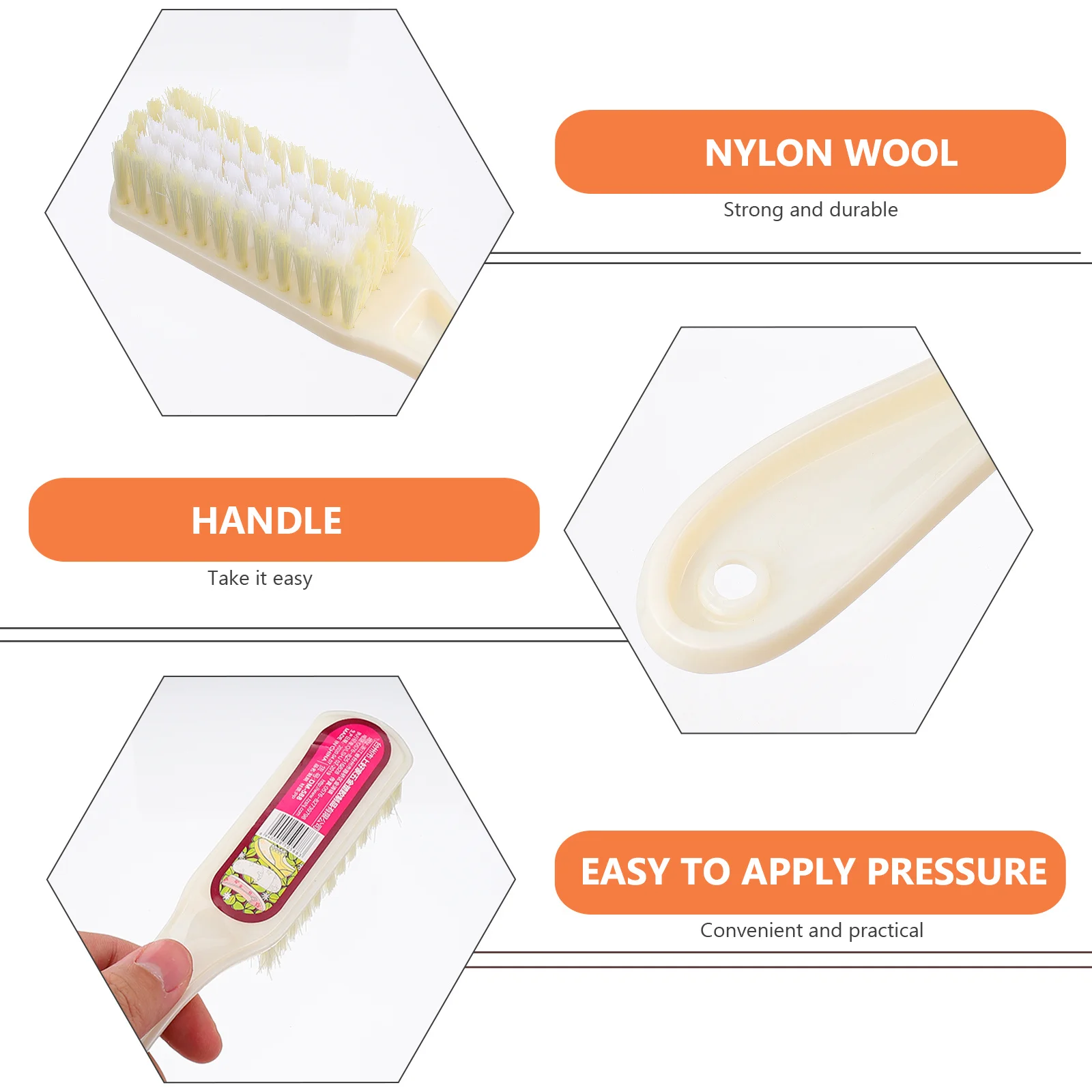 

4Pcs Cleaning Brush Clothes Cleaner Laundry Washing Brush Hangable Shoe Washer Long Handle Clothing Cleaning Tool