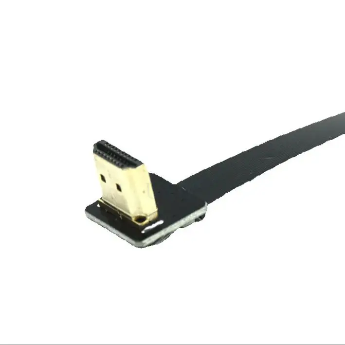Ribbon Flat FPV HDMI-compatible Cable Micro HD To Mini HDMI 90 Degree Adapter 5cm-80cm FPC Pitch 20pin Plug Connector