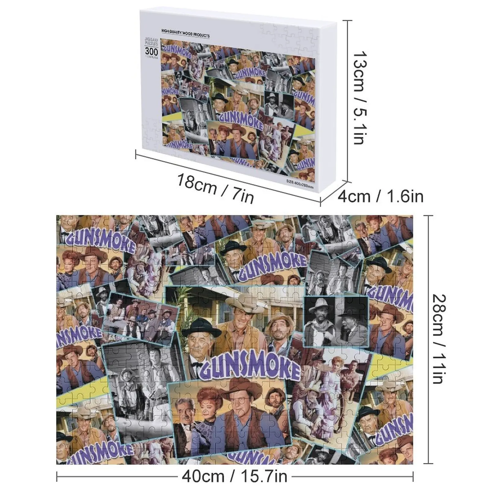 Gunsmoke, курительные оружие Головоломки Изображение Фото Дерево Фото Персонализированный пазл
