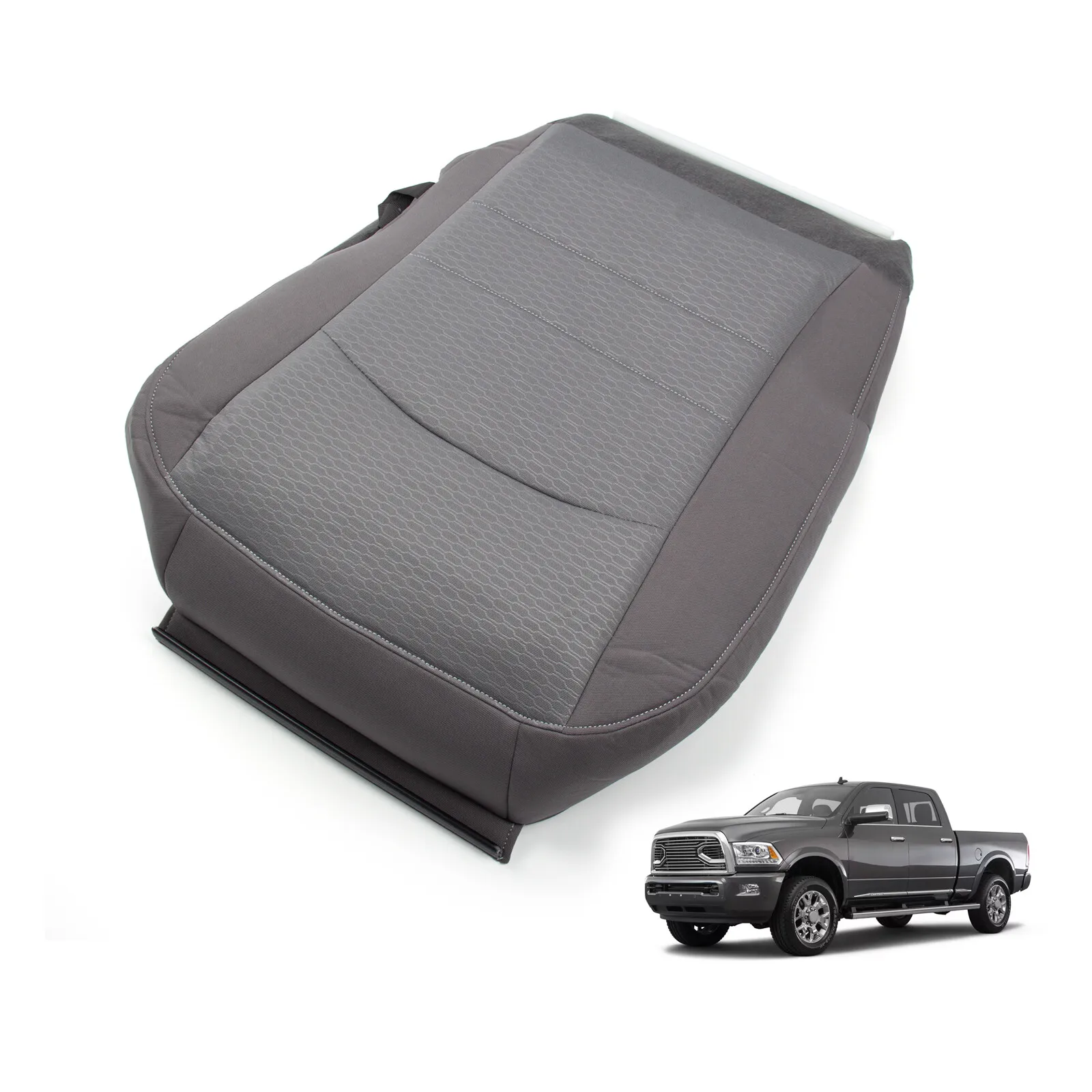

Driver Side Seat Bottom Cushion Gray Seat Cover For 2013-18 Dodge Ram 2500 3500