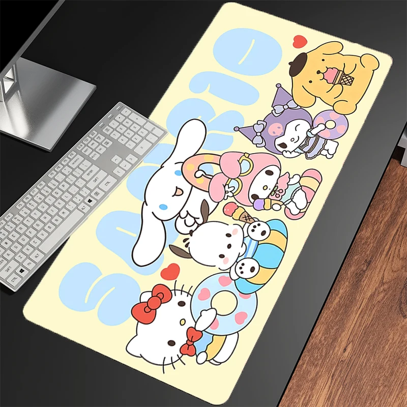 Коврик для игровой мыши Большой коврик для компьютерной геймера S-sanrio специально разработанный коврик для игровой мыши из натурального каучука XXL с запирающимся краем