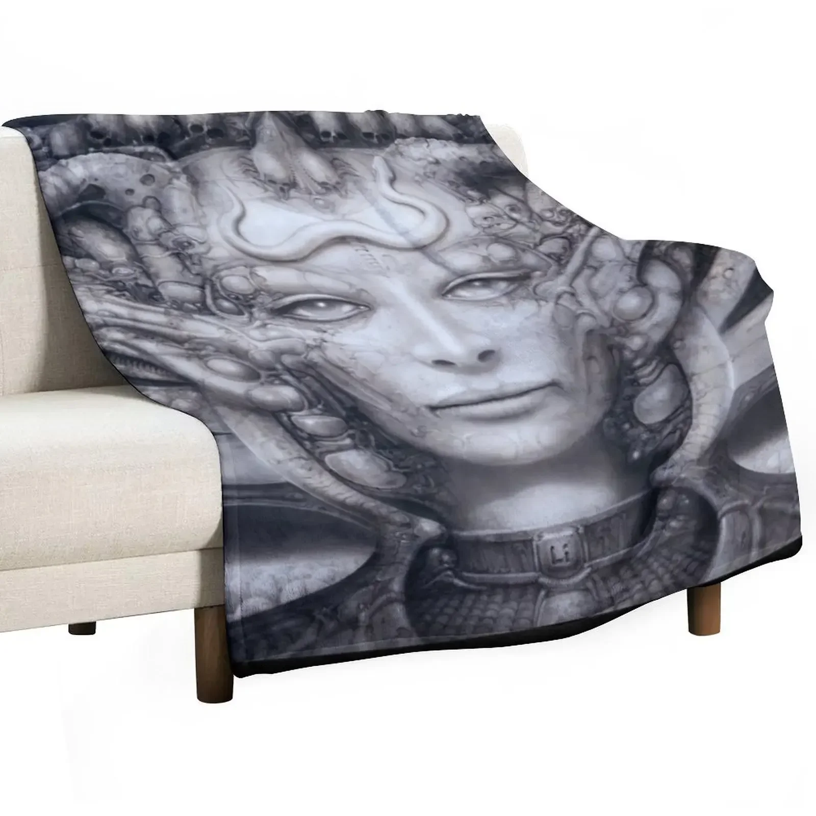

H.R. Giger - Li Throw Blanket Sofa Quilt Designers Camping Flannel Blankets