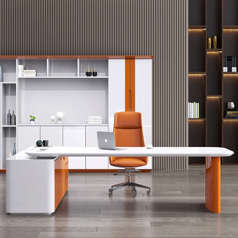 Painted boss table Female president table Fashion manager table Office furniture Large desk
