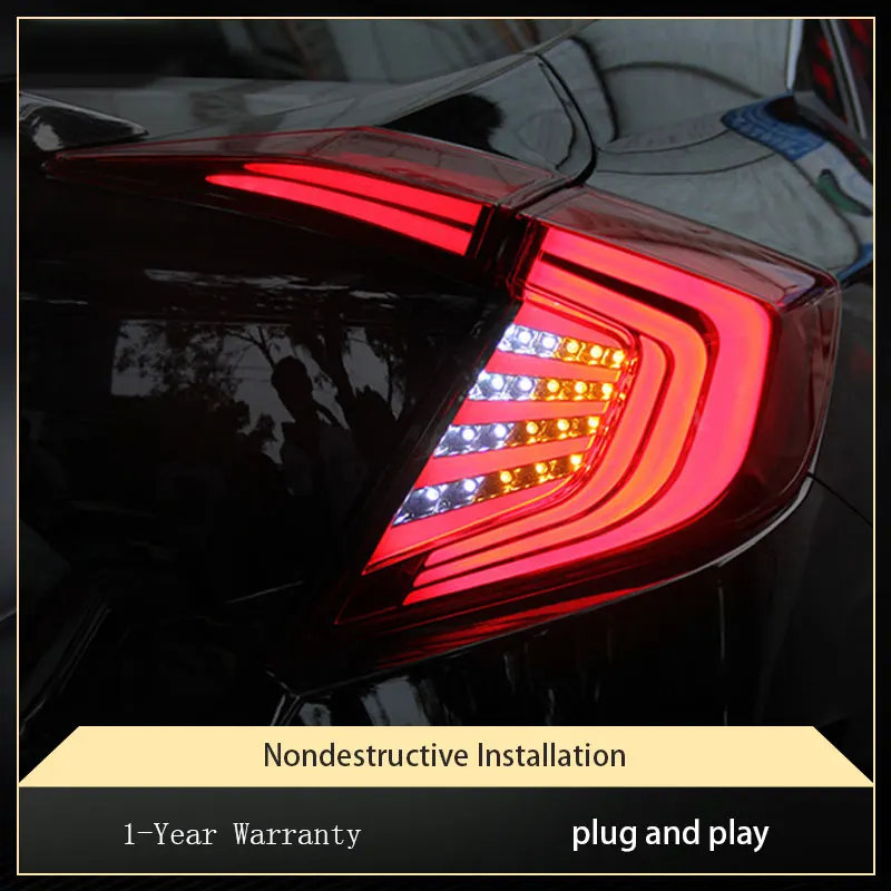 Car Lights For Honda Civic G10 2016-2020 Taillight Assembly Upgrade LED DRL Projector Lens Dynamic Rear Tool Accessories