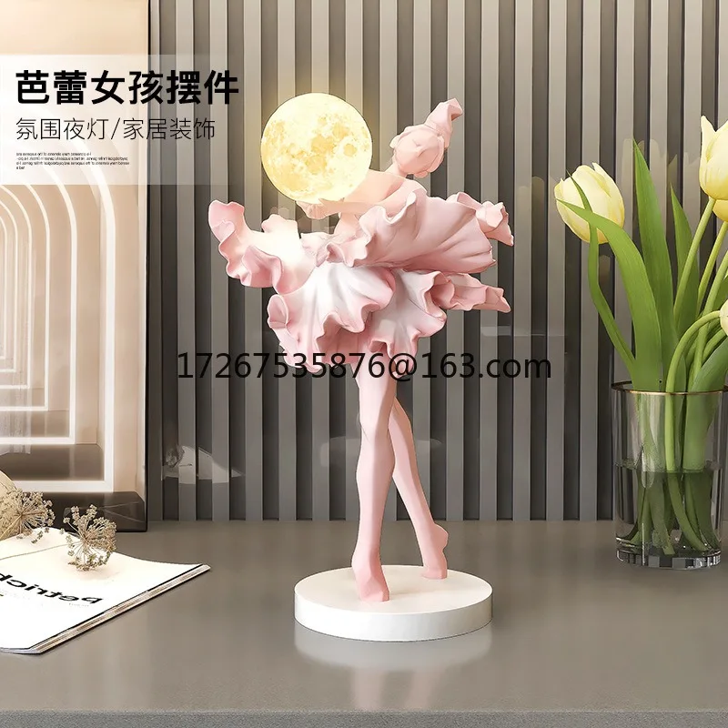 

Abstract ballet girl desktop ornament, ambient light next to living room TV cabinet, high-end decoration, bedroom bedside lamp