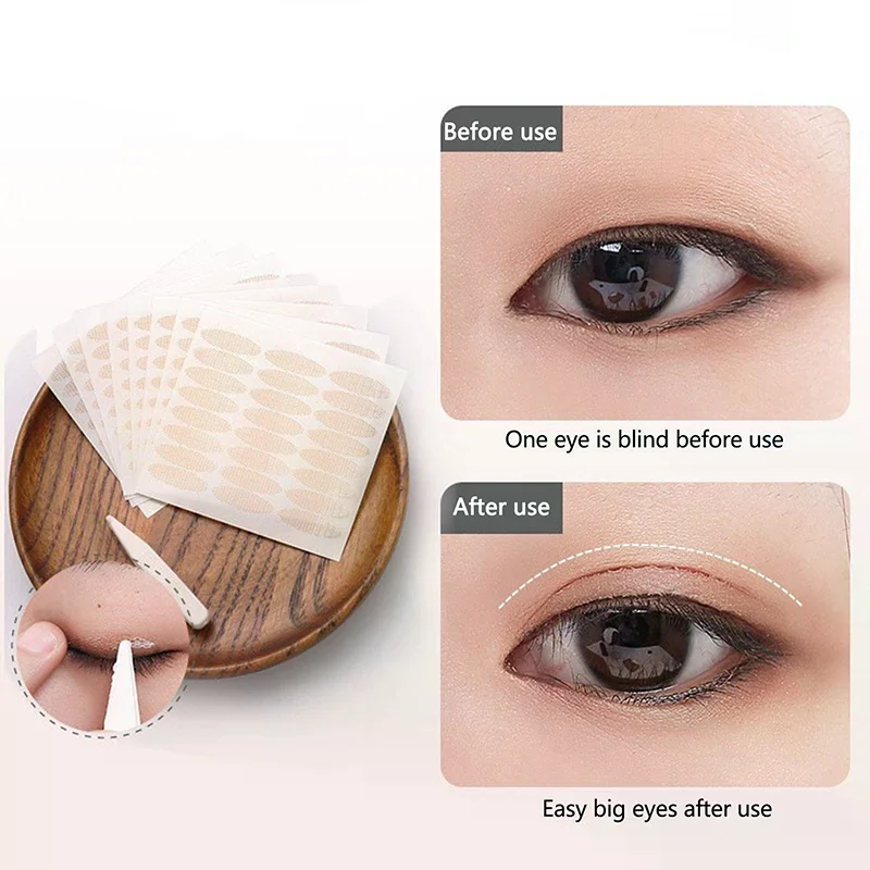 120 Uds cinta adhesiva para párpados dobles pasta autoadhesiva de doble pliegue de larga duración herramientas para ojos grandes Beige transparente