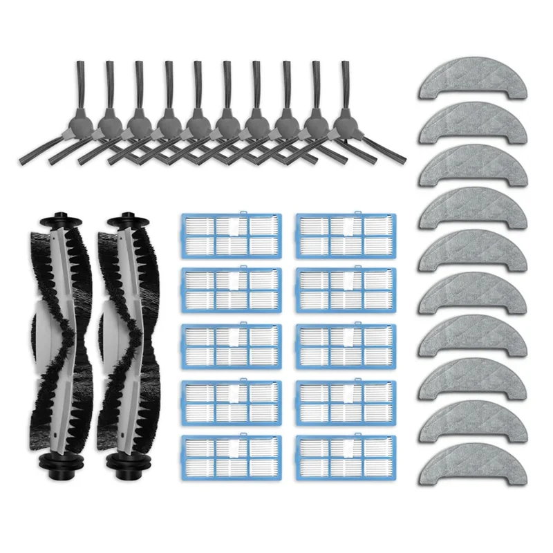 -FDDT For Lenovo E1 Robot Vacuum Main Side Brush HEPA Filter Mop Cloth Replacement Spare Parts