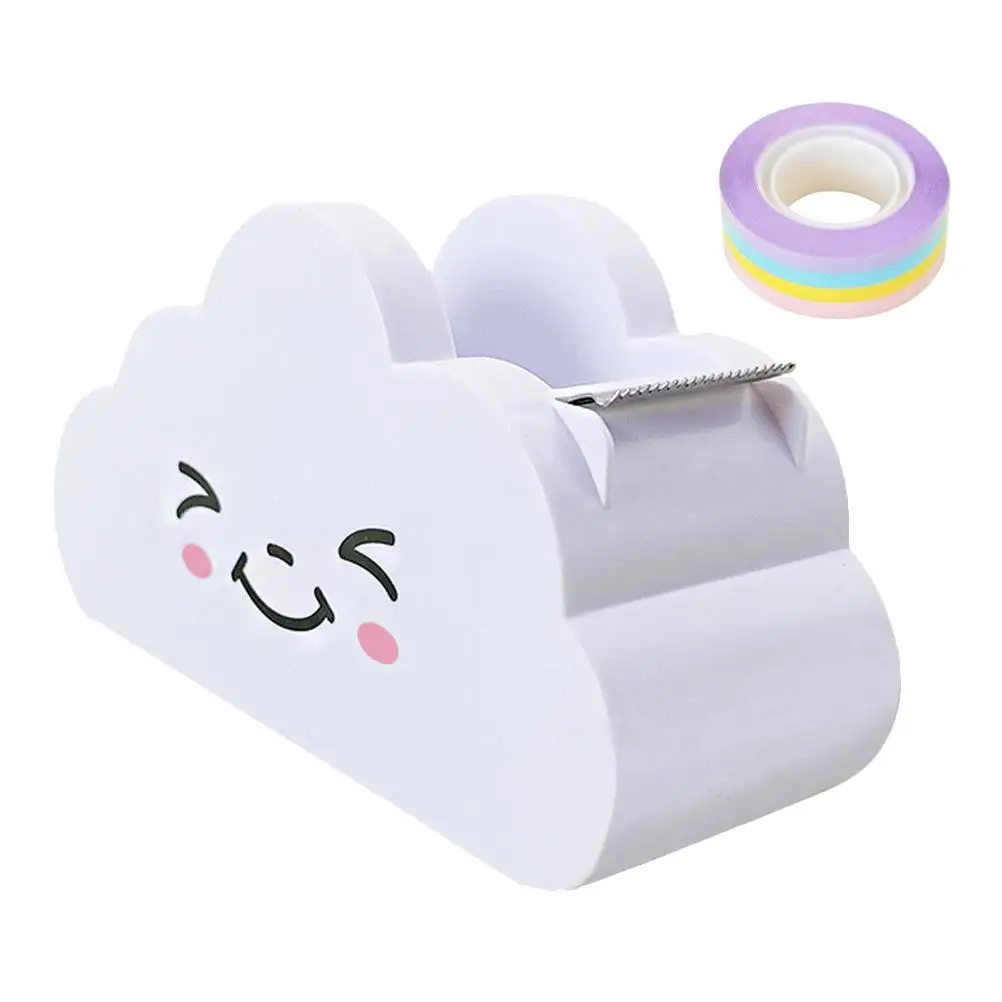 

Rainbow Tape Adhesive Tape Dispenser Desktop Stationery Multi Function Tool Cute Compact Size