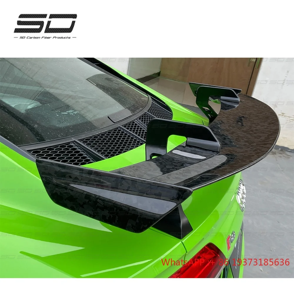 

Комплект кузова из сухого углеродного волокна в стиле P, крыло заднего бампера для Audi R8, задний спойлер