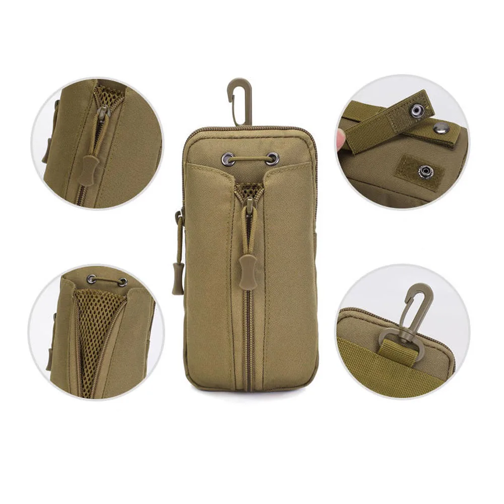 Tactical Multi-functional Waist Bag Outdoor Molle Pouch Travel Hiking Drawstring Water Bottle Holder Portable Phone Bag Belt Bag