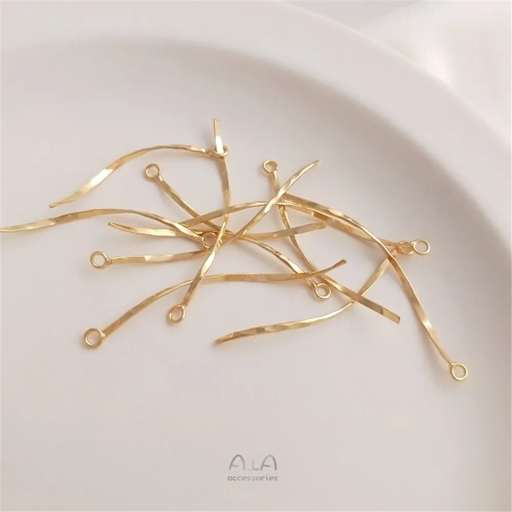 14K Gold Plated Diy ear accessories curve S shape wave earring nail hanging pendant material