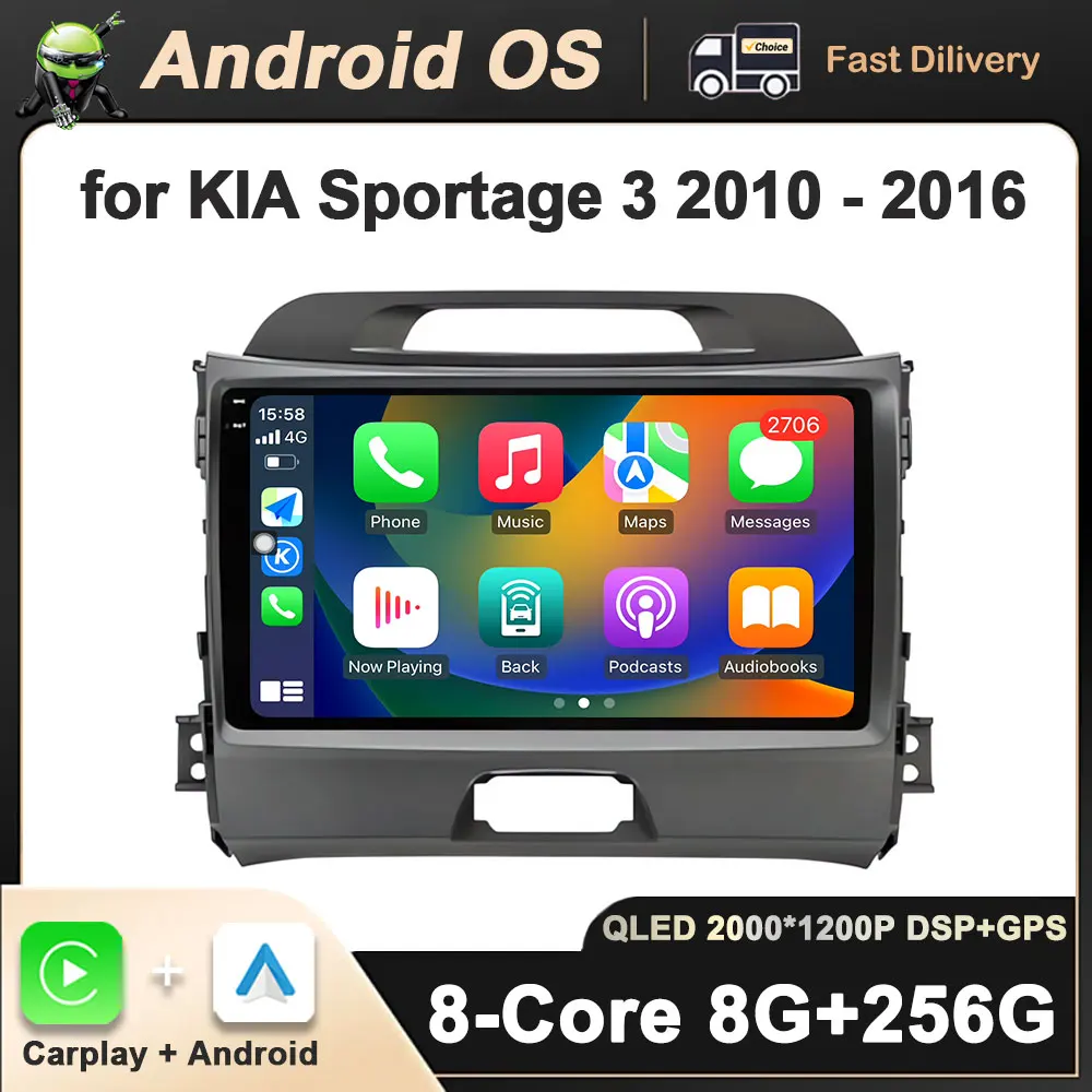 Bluetooth Audio DSP Stereo Car Video Multimedia player for KIA Sportage 3 2010 - 2016 WiFi Android System GPS Navi Touch Screen