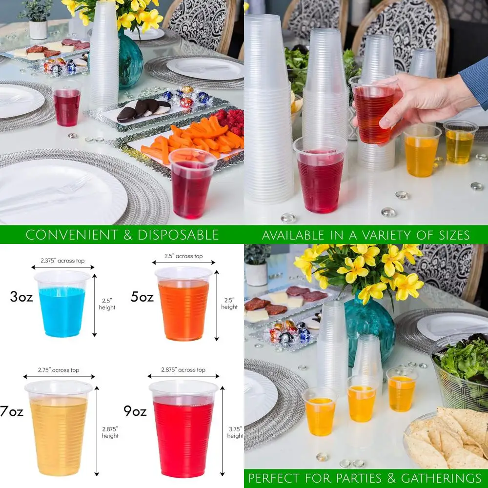 

Medium Weight Clear Plastic Cups, Disposable, 5 oz, 2400 Pack