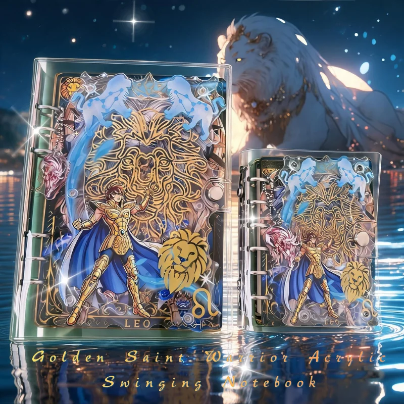 Golden Saint, Seiya, Leo, Acrylic, ShakerNotebook, Fashion, Creativity, Salsa, Notepad, Collections,Daily Use,and Birthday Gifts