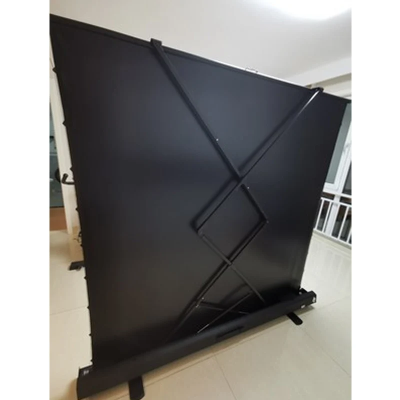 Floor Stand Pull Up Projector Screen with Tab Tension60~120 Inch for Home Cinema Exhibition Outdoor Projection  Cinema White