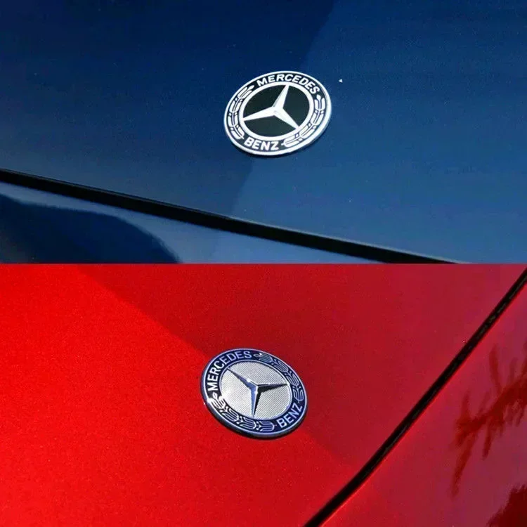 57mm ABS Car Flat Hood Emblem Sticker Front Badge Logo For Mercedes Benz W253 X253 X205 GLC/GLE-class A0008171801 Accessories