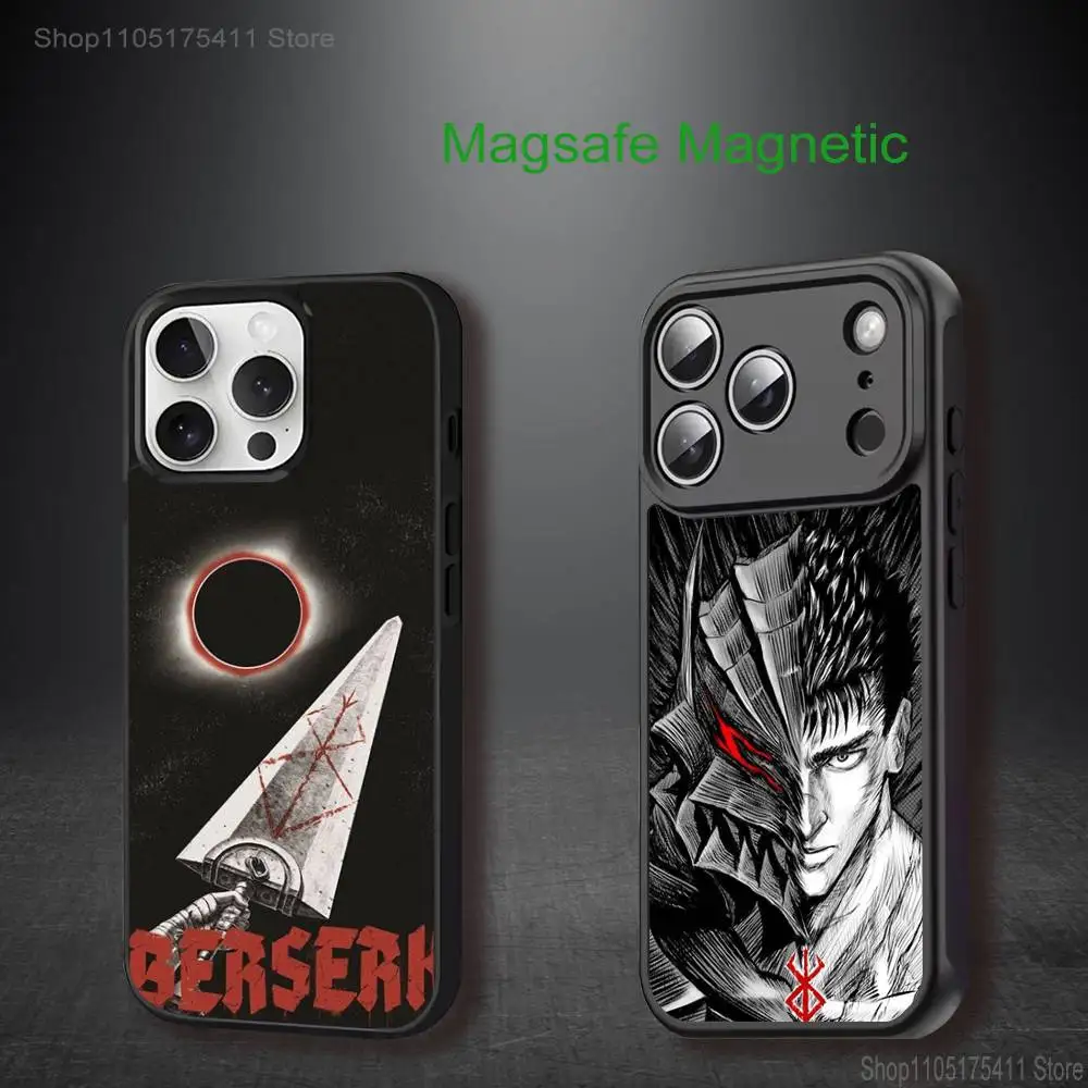

Anime B-Berserk GutS Phone Case For iPhone 17,16,15,14,13,12,11,Pro,Max,Plus,Mini,SE4,E Magnetic Magsafe Wireless Charging