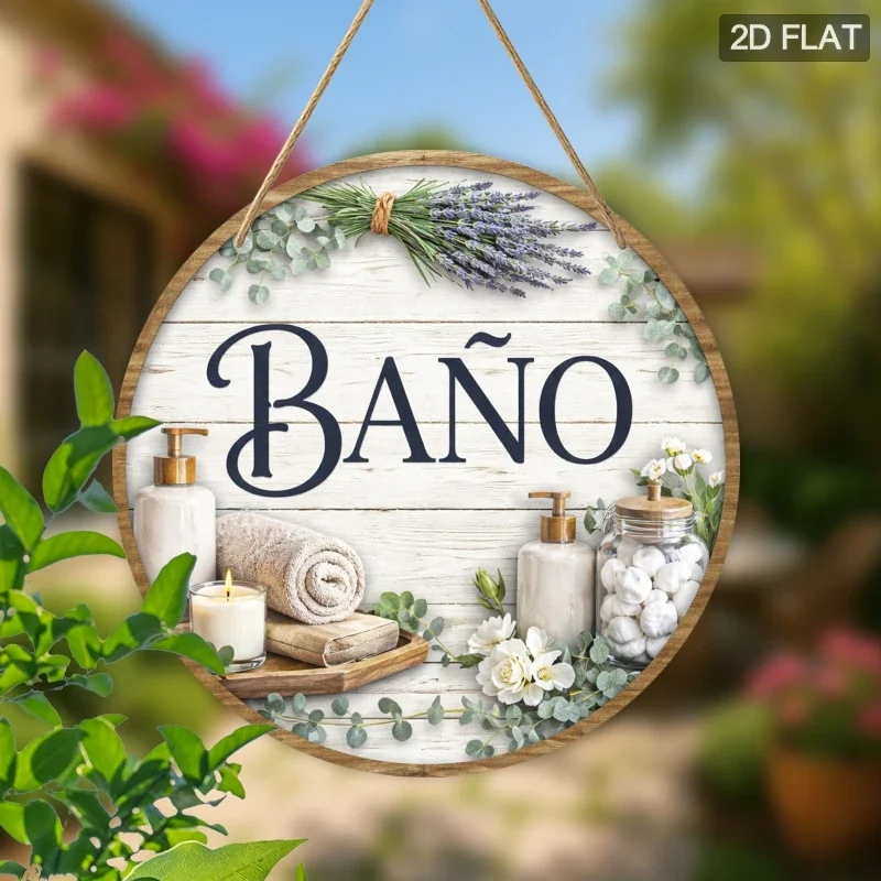 Impression 2D - Une seule pièce - Une belle et intéressante plaque décorative en bois de style espagnol pour la salle de bain