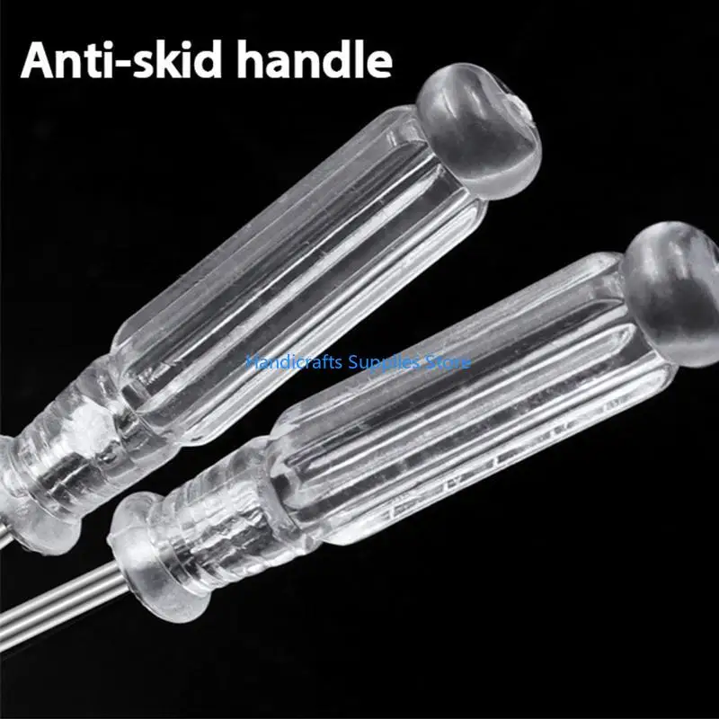 R1WA Small Mini Screwdriver with Transparent Handle Anti-skid Home Appliance Repair