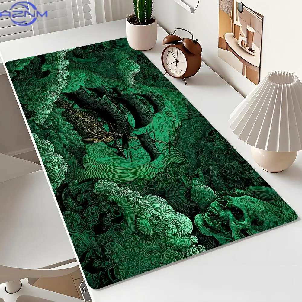 Fantasy dark-style ghost pirate ship large Mouse Pad Desk Mat office mat pc accessories Keyboard Extended pad Gaming mat mauspad