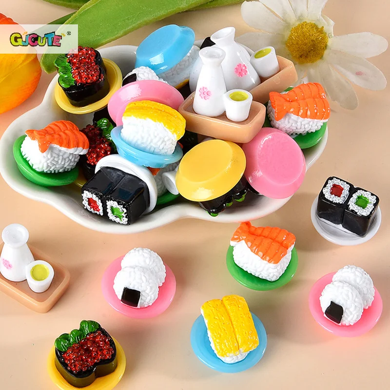 3Pcs/lot Dollhouse Simulation Sushi Model Miniature Kitchen Scene Food Decoration Dolls House Accessories Kids Play Pretend Toy