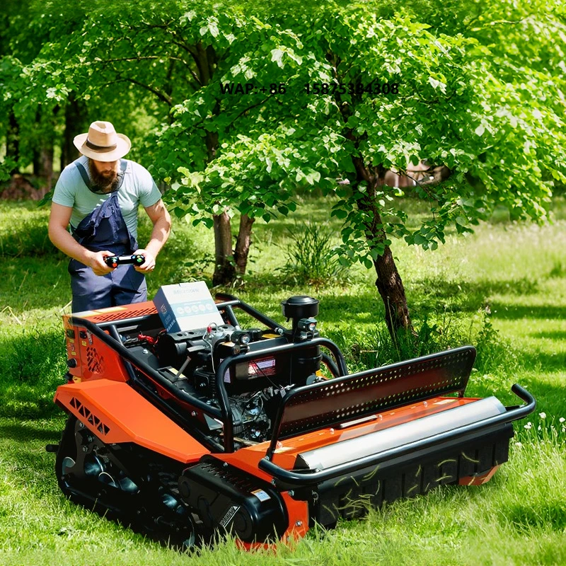 800mm Remote-controlled Lawnmower All-terrain Tracked Diesel-powered Lawn Mower for Orchard Clearing Weeding and Mowing