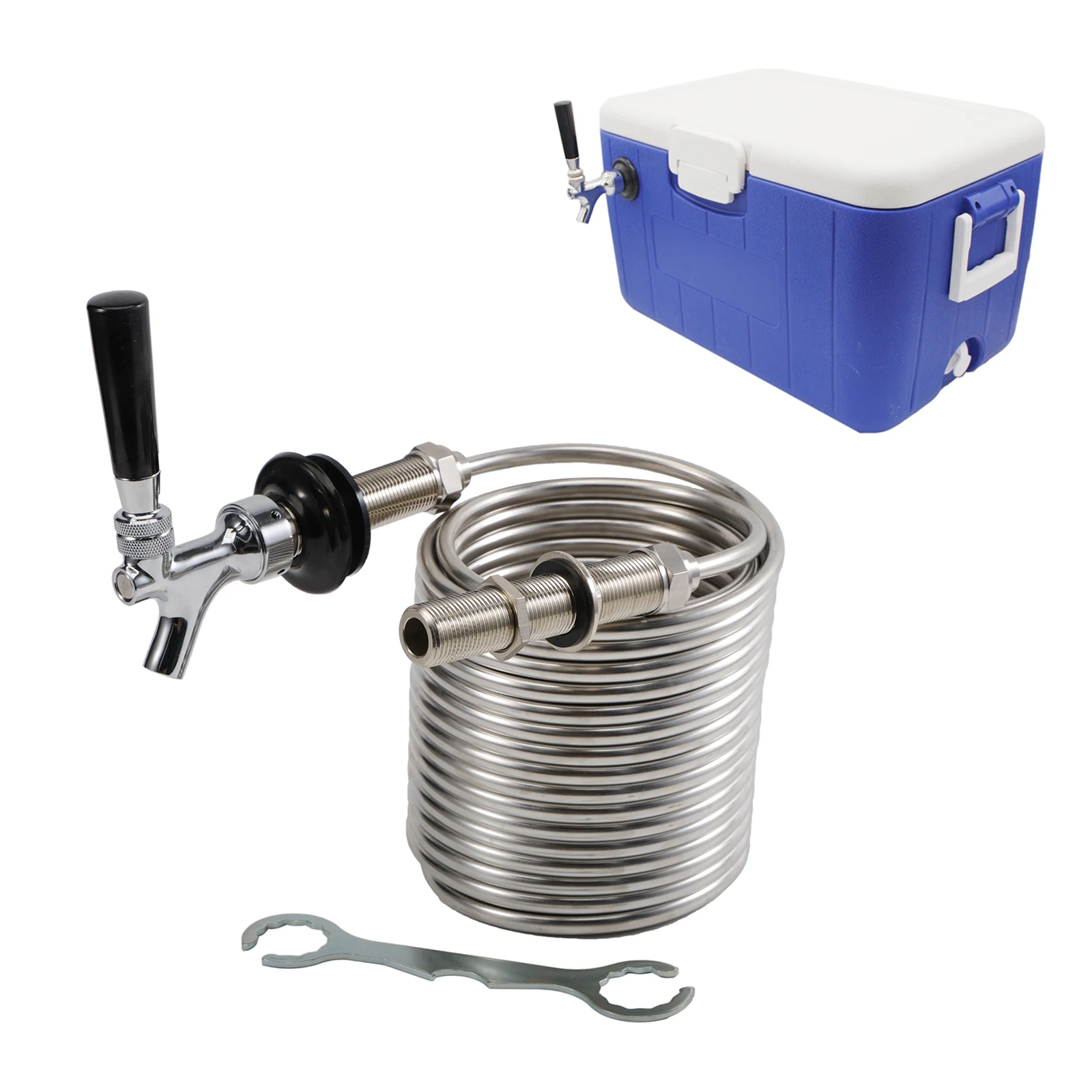 

Single Faucet Jockey Box 50' Coil One Faucet Hardware Kit Without Cooler Build Your Own Jockey Box Event & Outdoor Dispensing