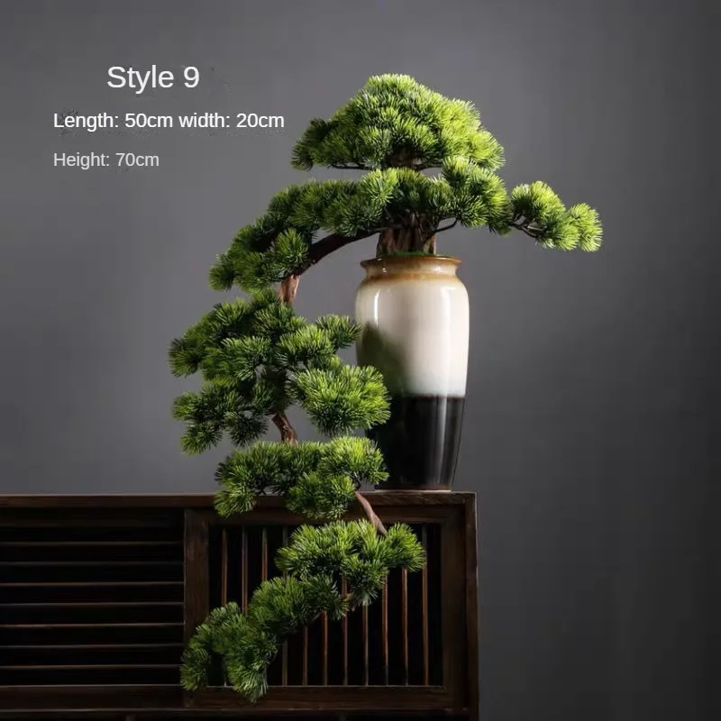 Simulatie Welkom Pine Bonsai Ornamenten Woonkamer Groen Planten Bureau Landschap Boom Vier Seizoenen Desktop Landschapsarchitectuur