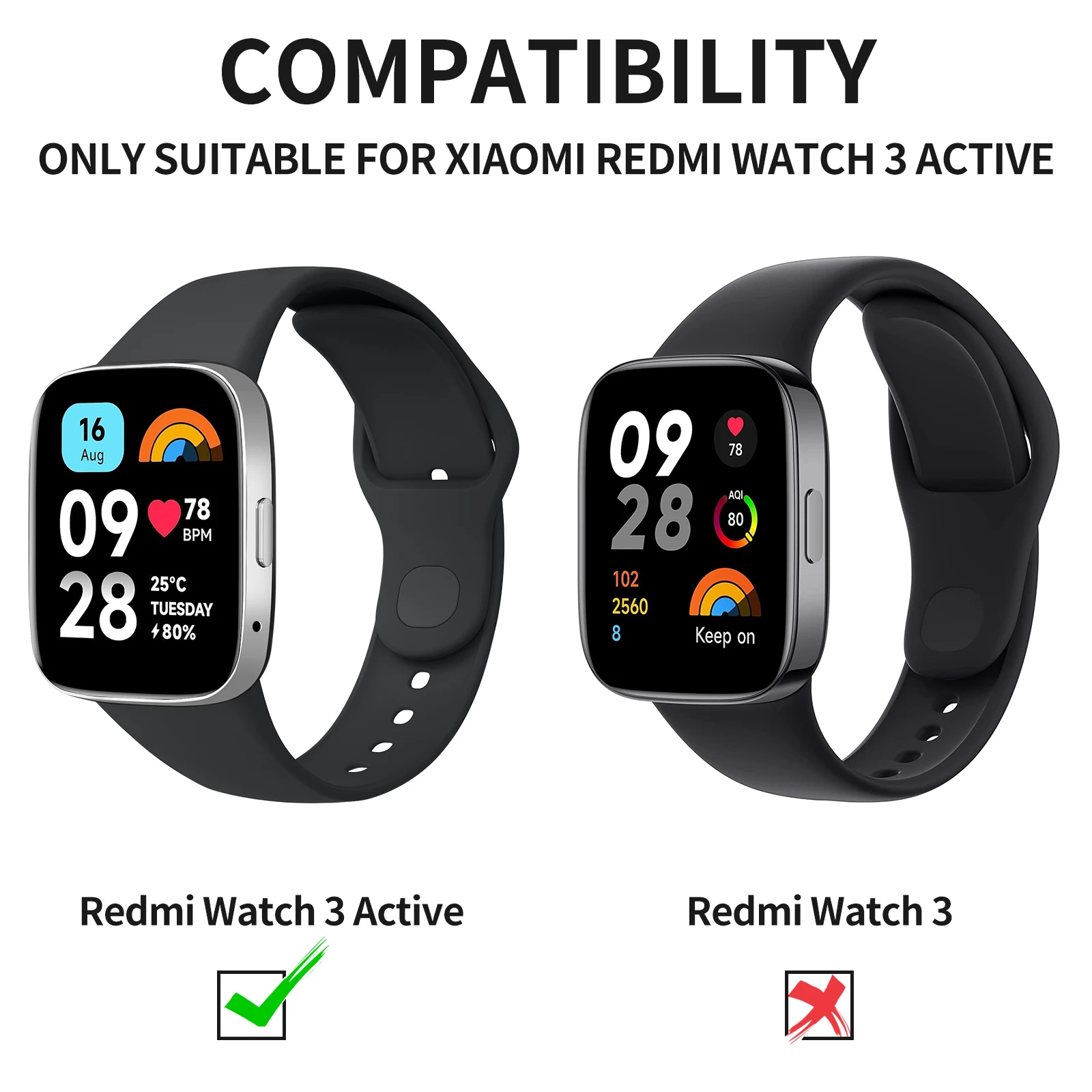 Correa de silicona para Xiaomi Redmi Watch 3, pulsera deportiva activa, accesorios