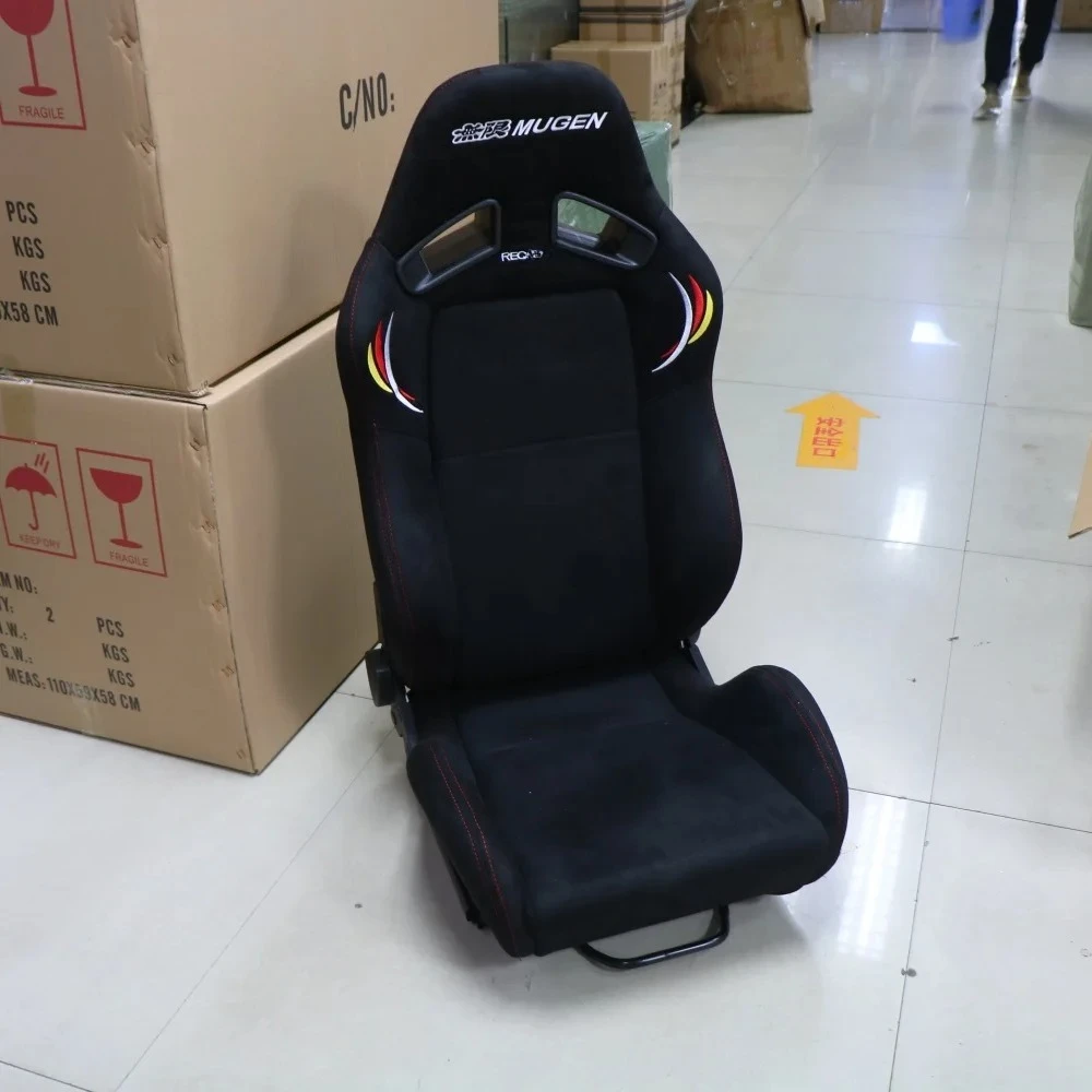 MUGFN Bucket Seat Inclined Black Suede Frosted Material Adjustment Motorsport RACING Jdm Car High Quality