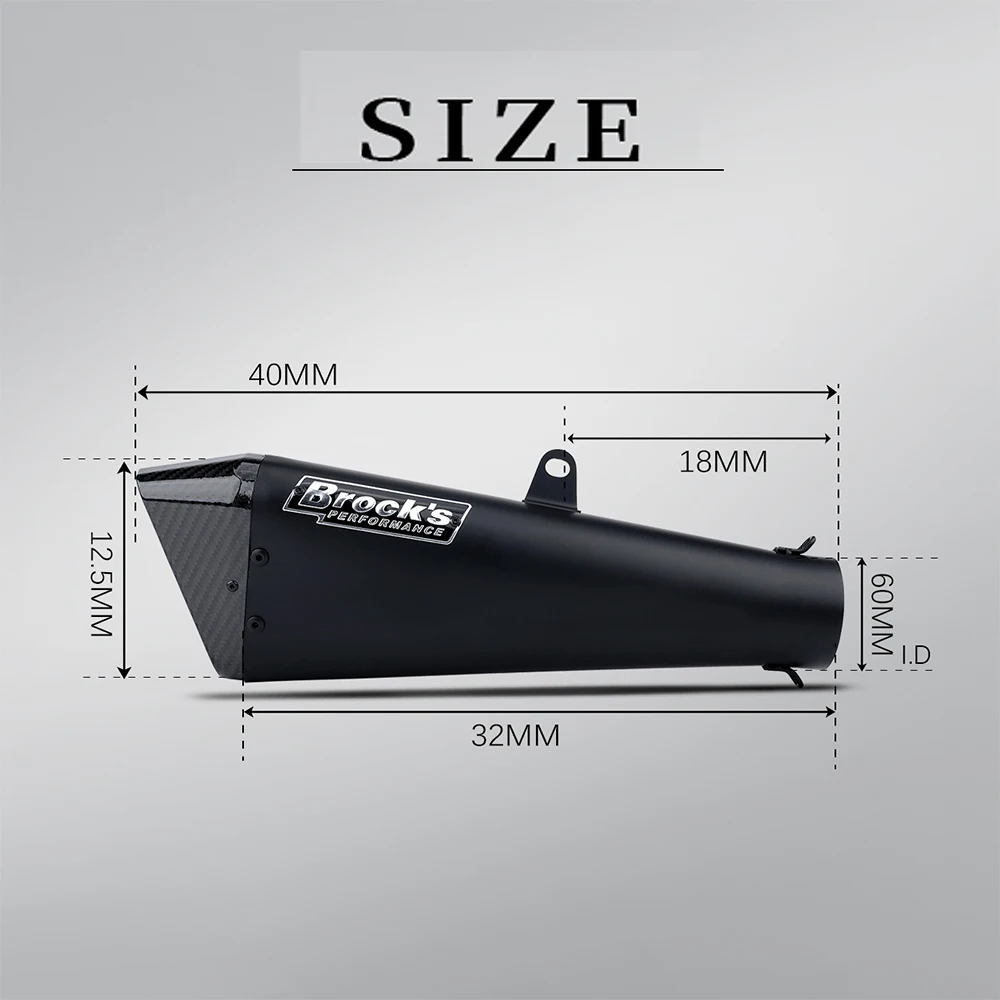 60 مللي متر العالمي للدراجات النارية العادم ألياف الكربون الهروب الخمار ل ZX14R CBR1000RR-R بوسا GSX1300R GSX1000 #2