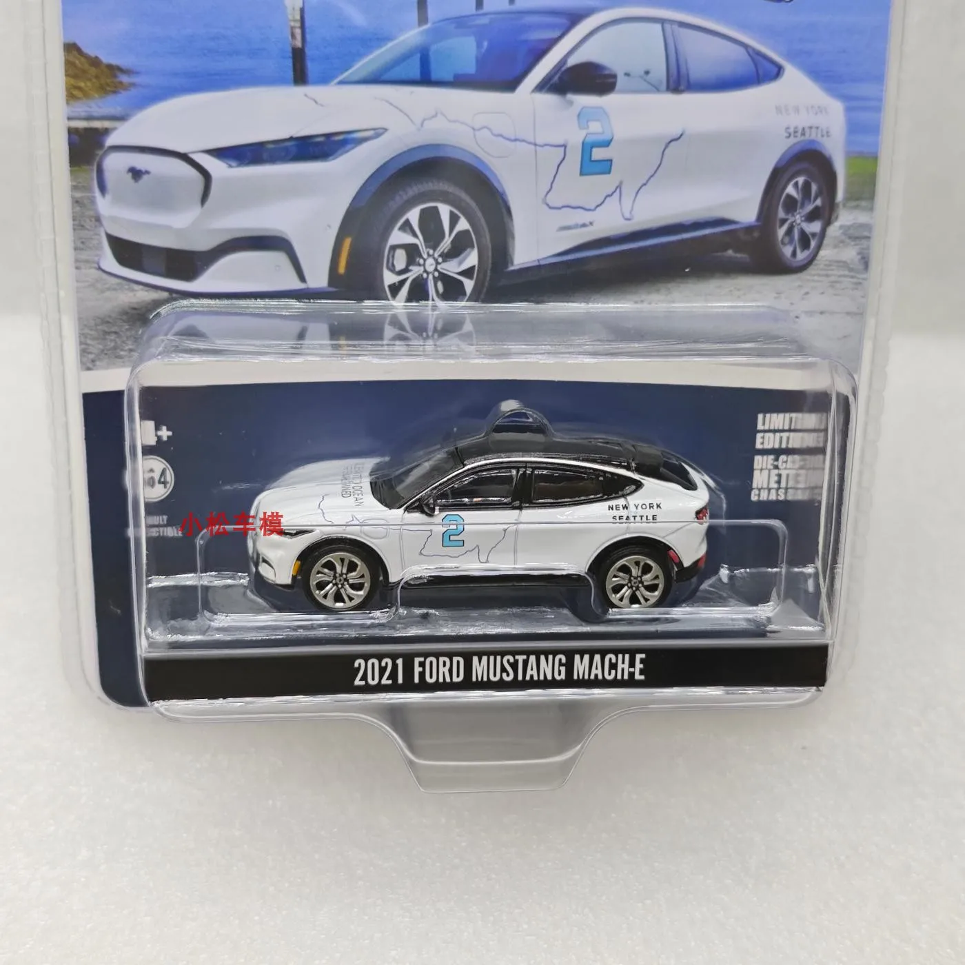 GreenLight 1:64 2021 Ford Mustang Mach-E New York to Seattle Transcontinental Trip 30438 Diecast Alloy Car Model Collectible