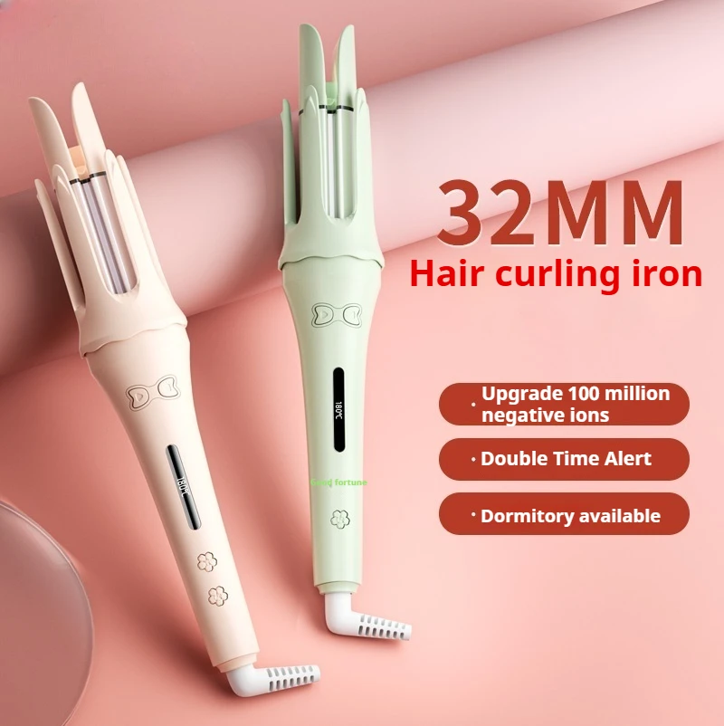 

Автоматическая плойка для завивки волос 32 мм с отрицательными ионами, 4 температурных режима, быстрый нагрев, защита от ожогов, автоматическое отключение, для женщин